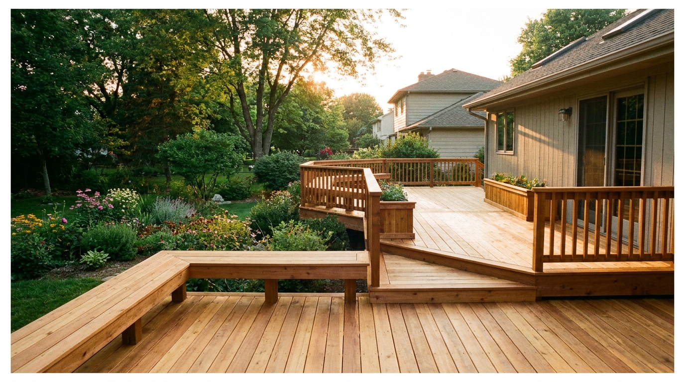 Deteriorated wood deck