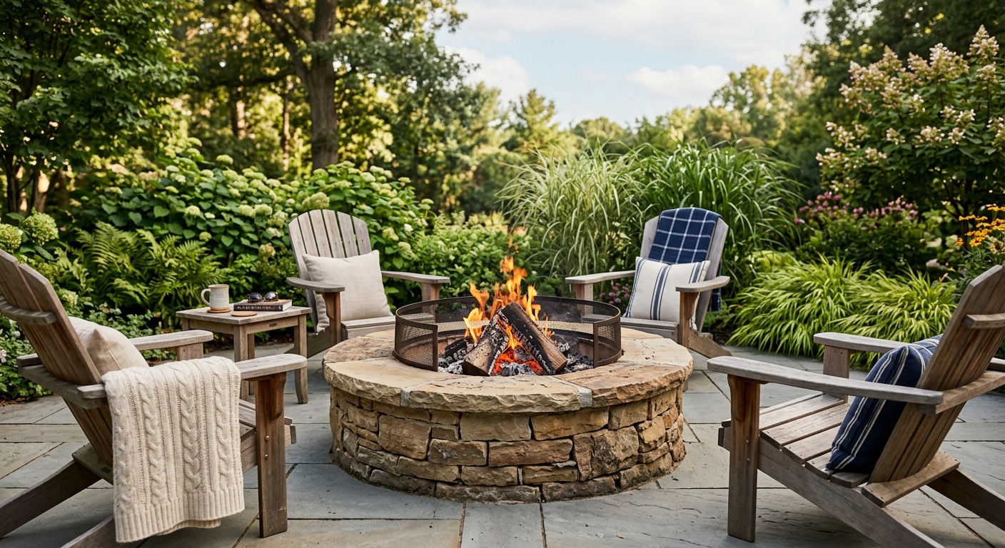 Fire pit backyard